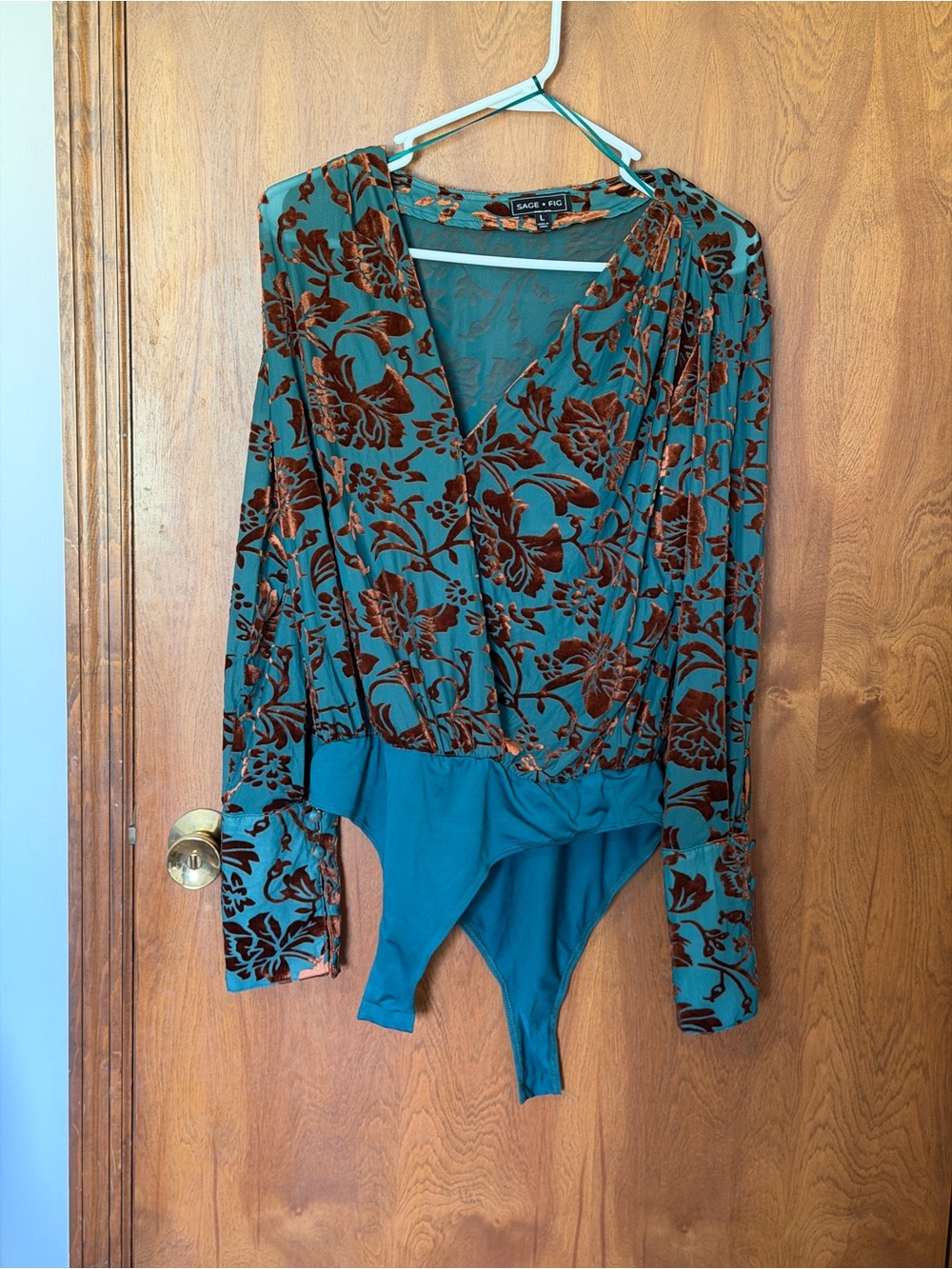 Teal & Rust Floral Bodysuit